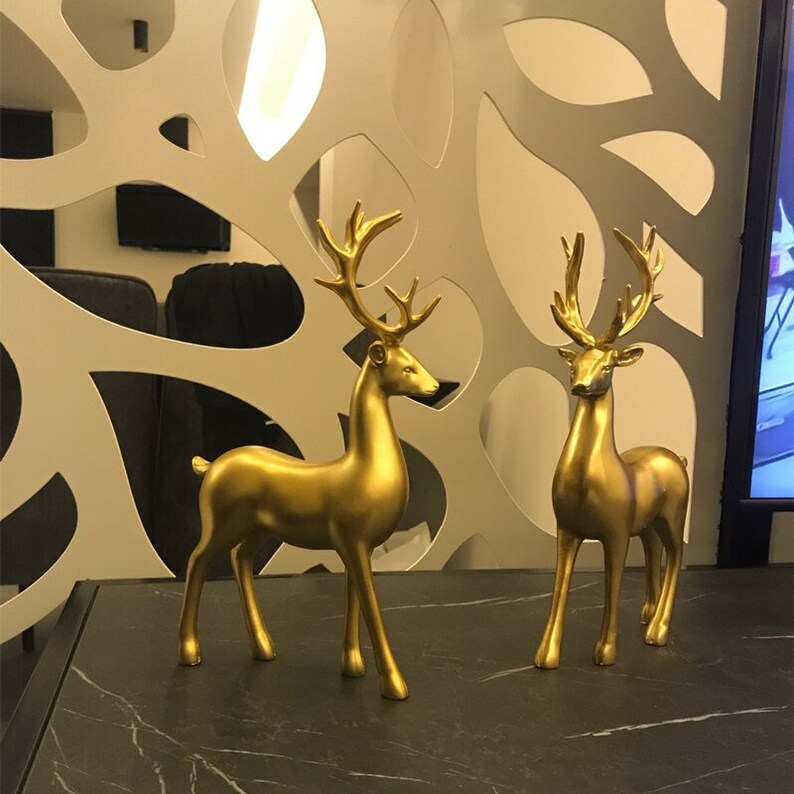 Niropi | Golden Couple Deer Figurines