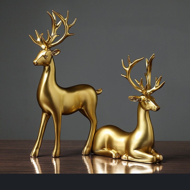 Niropi | Golden Couple Deer Figurines