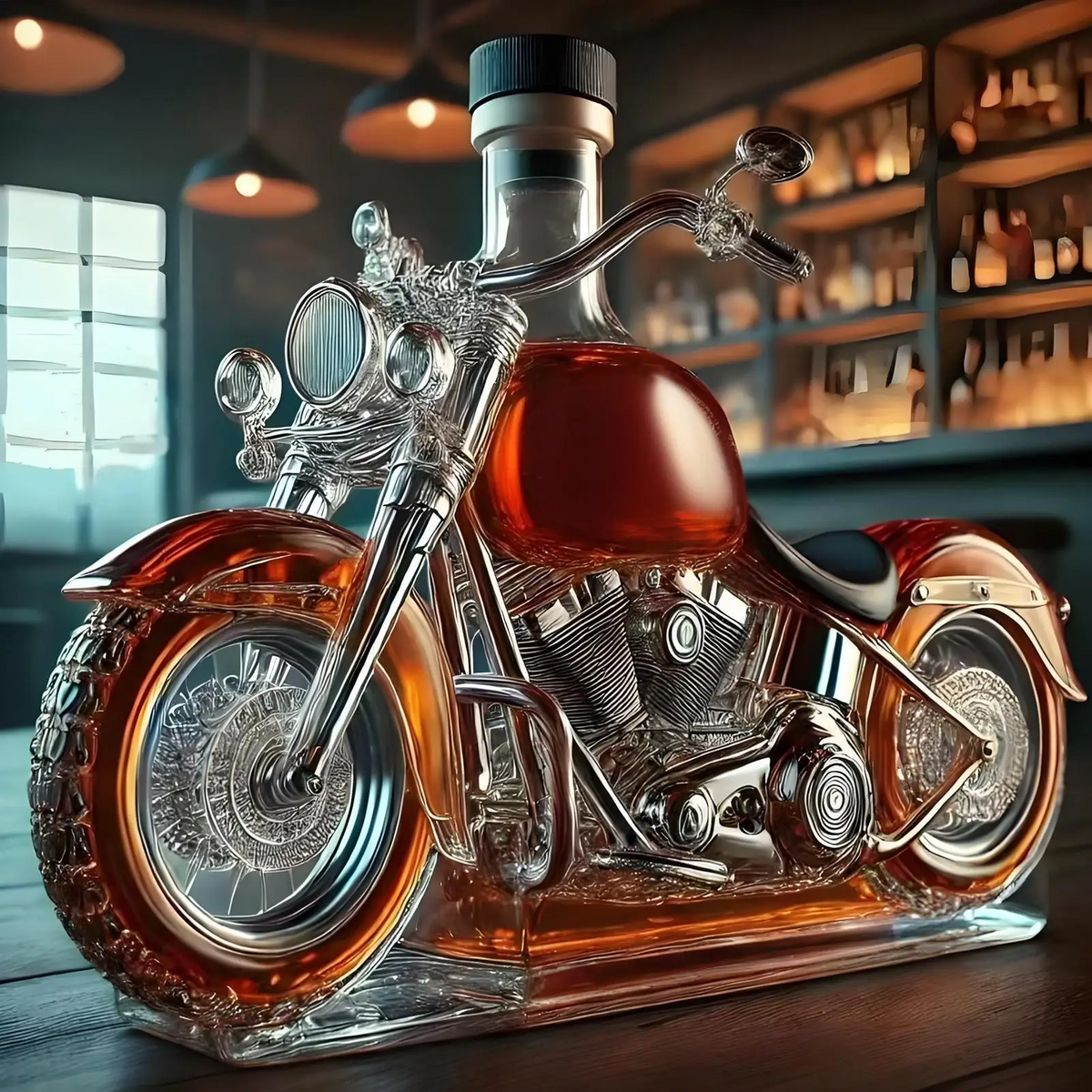 Niropi | Harley Motorcycle Shaped Whiskey Decanter for Home Bar