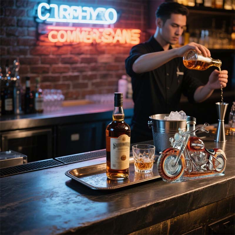Niropi | Harley Motorcycle Shaped Whiskey Decanter for Home Bar