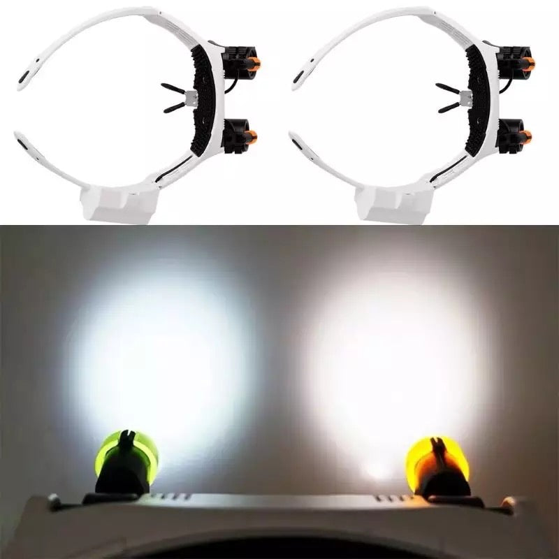 Niropi | Jeweler Headband Magnifying Glass 8 Lens LED Light Glasses