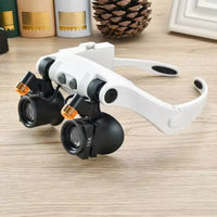 Niropi | Jeweler Headband Magnifying Glass 8 Lens LED Light Glasses