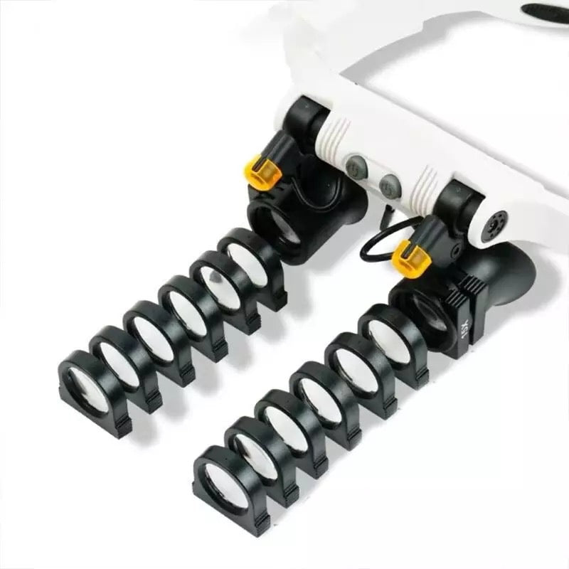 Niropi | Jeweler Headband Magnifying Glass 8 Lens LED Light Glasses