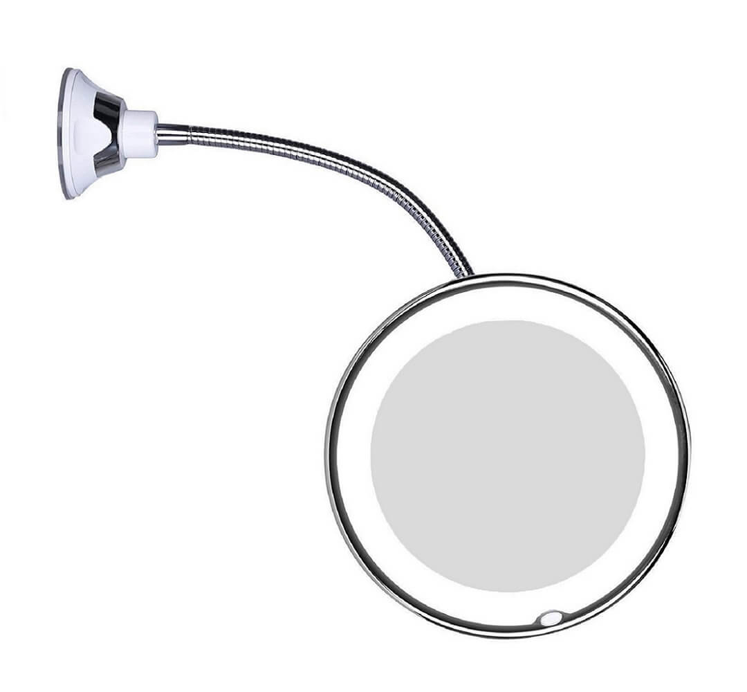 Niropi LED Magnifying Mirror with Flexible Gooseneck | 10x Magnification | Daylight LED | Cosmetic Mirror