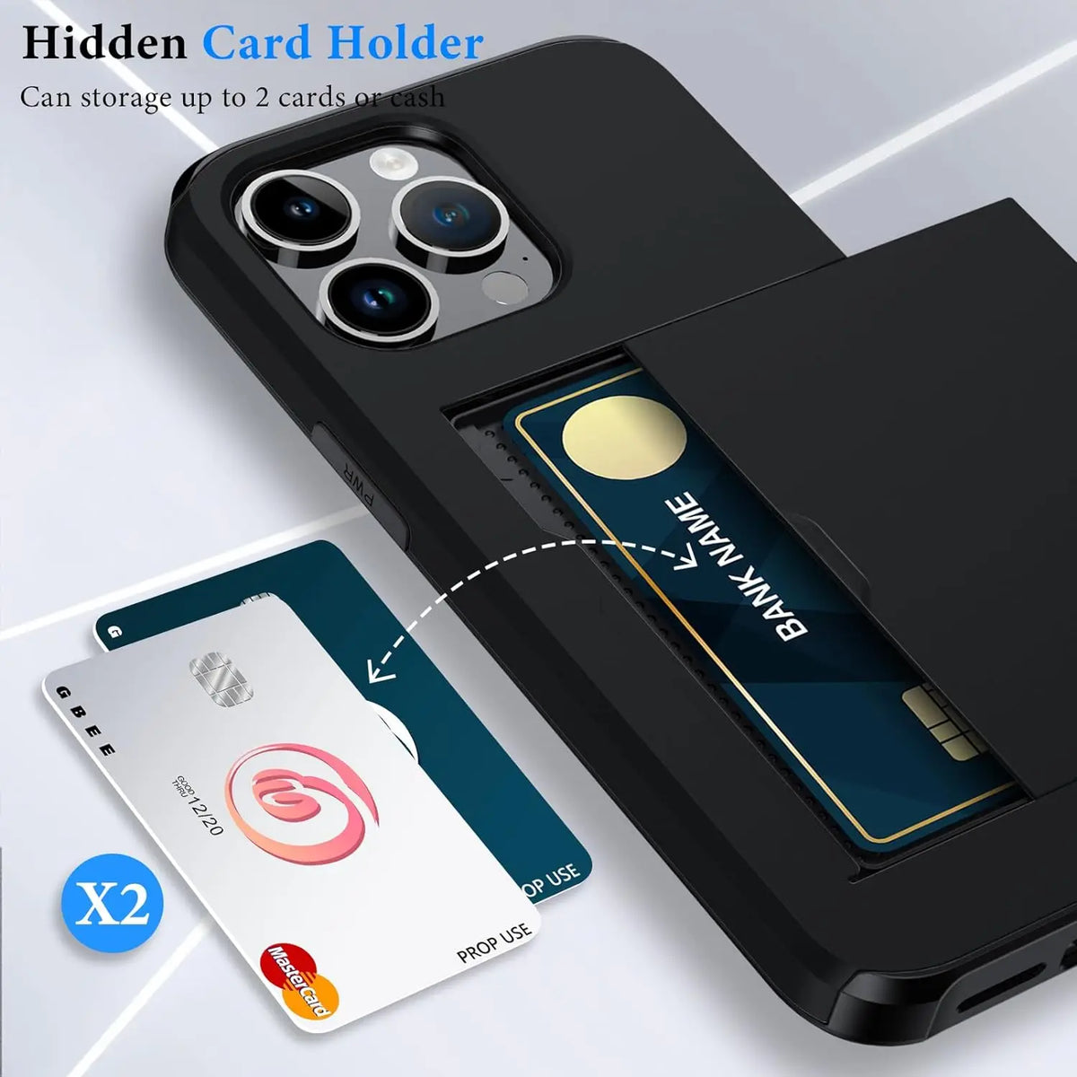Niropi | LuxShield iPhone Case with Card Holder | Slim Design | Card Storage | Protection & Style