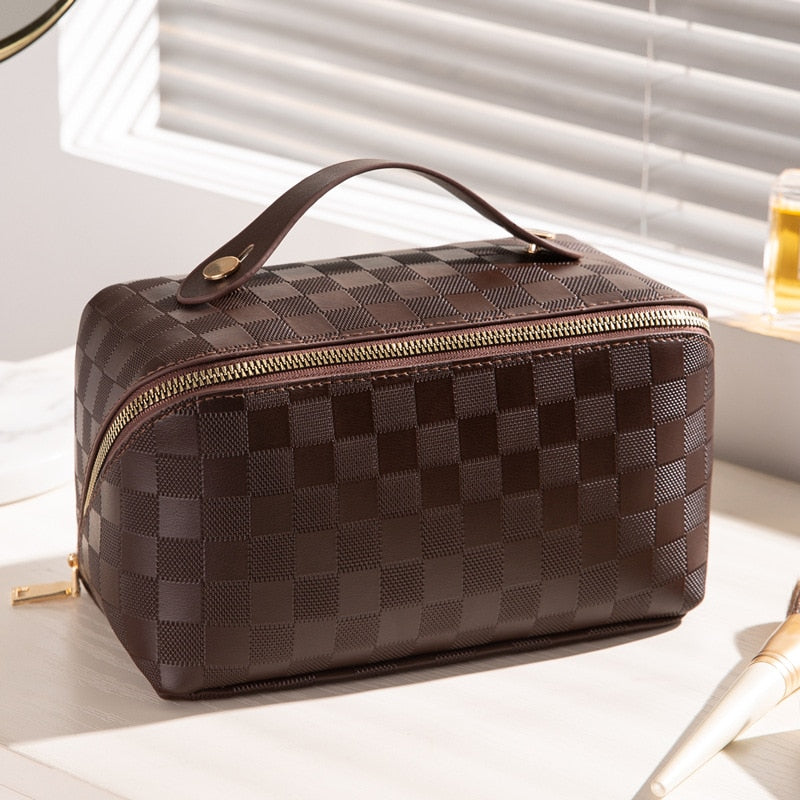 Niropi | Luxury Checkered Make-up Cosmetic Bag
