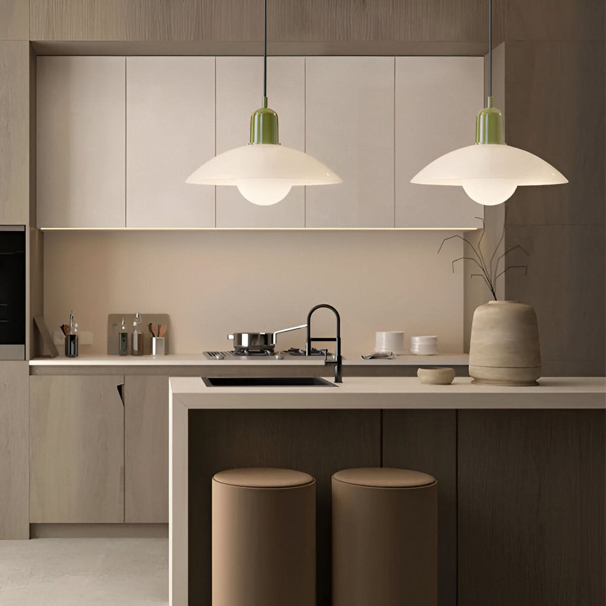 Niropi | Modern Macaron Bauhaus Pendant Light – Iron Shade