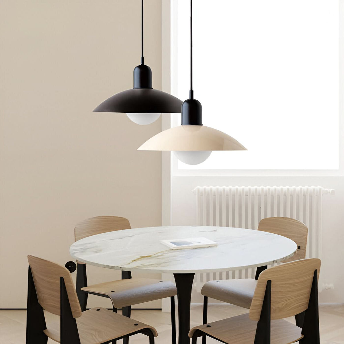 Niropi | Modern Macaron Bauhaus Pendant Light – Iron Shade
