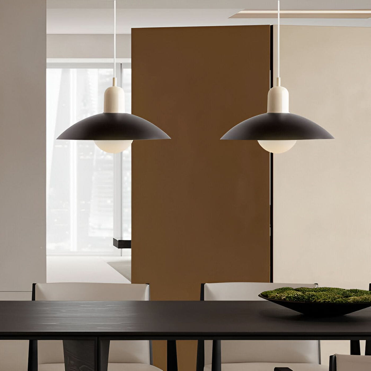 Niropi | Modern Macaron Bauhaus Pendant Light – Iron Shade