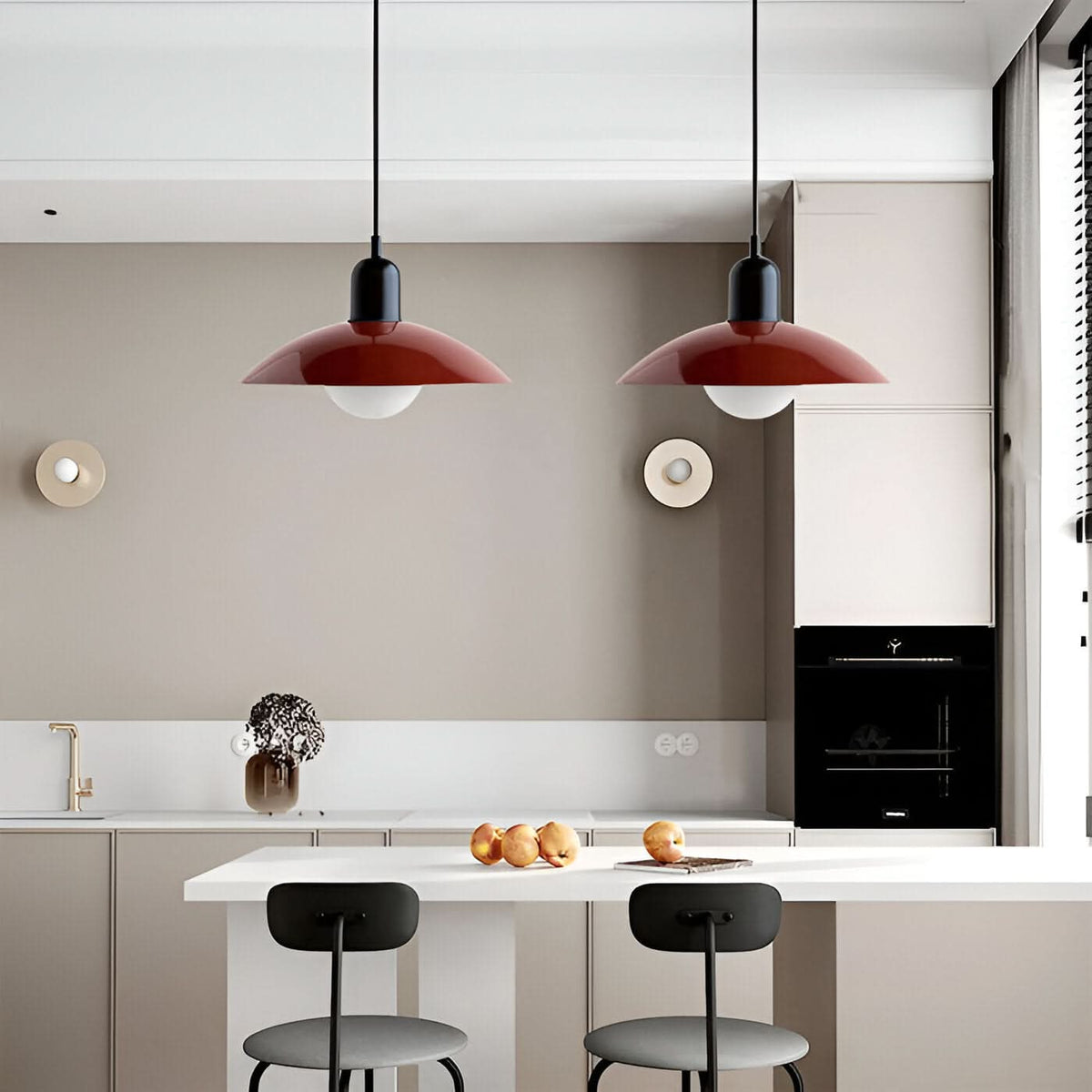 Niropi | Modern Macaron Bauhaus Pendant Light – Iron Shade