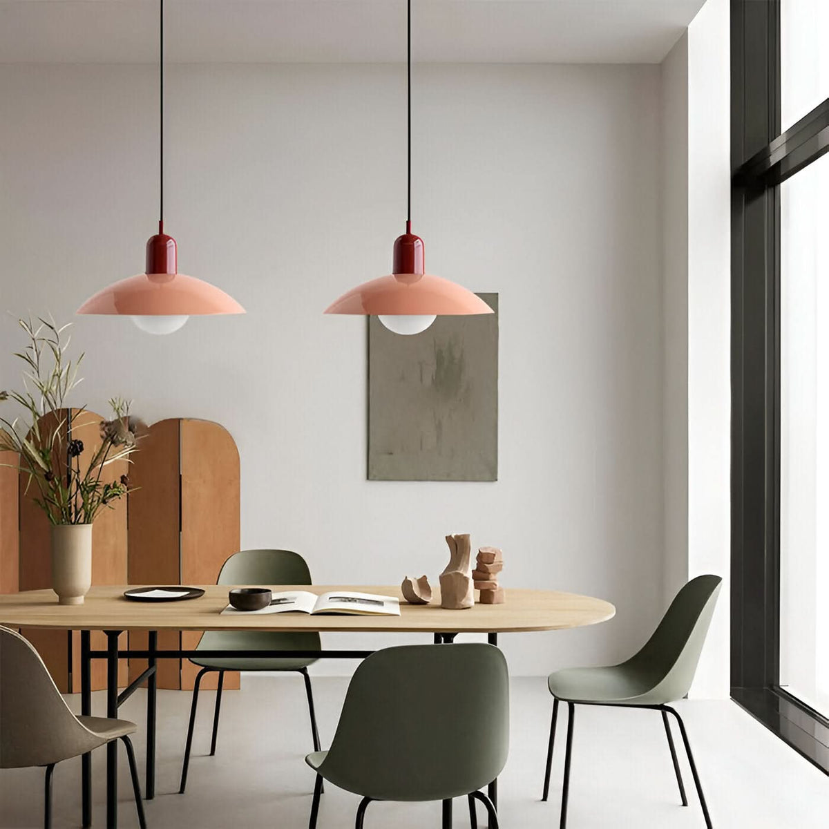 Niropi | Modern Macaron Bauhaus Pendant Light – Iron Shade