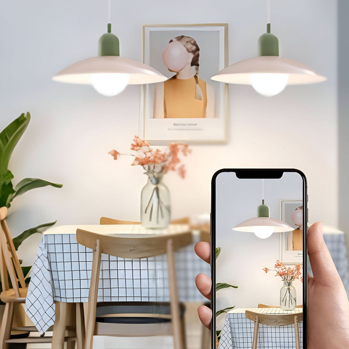 Niropi | Modern Macaron Bauhaus Pendant Light – Iron Shade