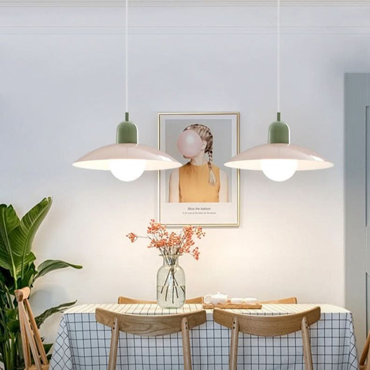 Niropi | Modern Macaron Bauhaus Pendant Light – Iron Shade