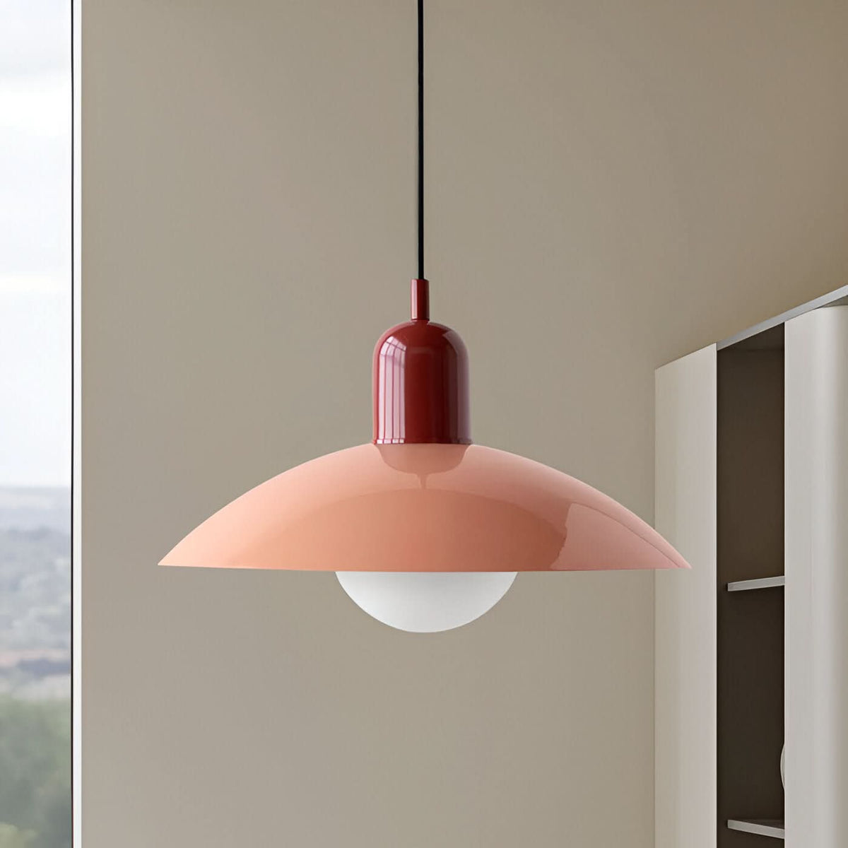 Niropi | Modern Macaron Bauhaus Pendant Light – Iron Shade