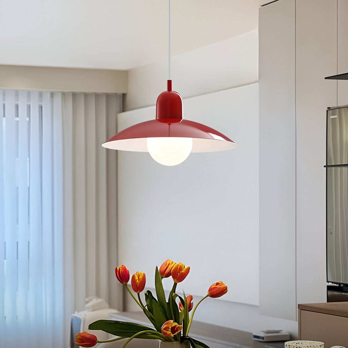Niropi | Modern Macaron Bauhaus Pendant Light – Iron Shade