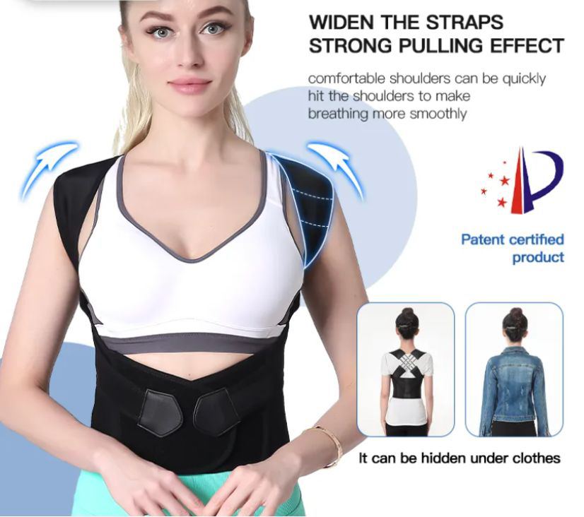 Niropi | Posture Correction Belt | Instant Back & Shoulder Support | Black