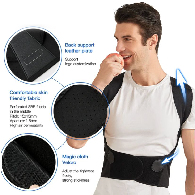 Niropi | Posture Correction Belt | Instant Back & Shoulder Support | Black