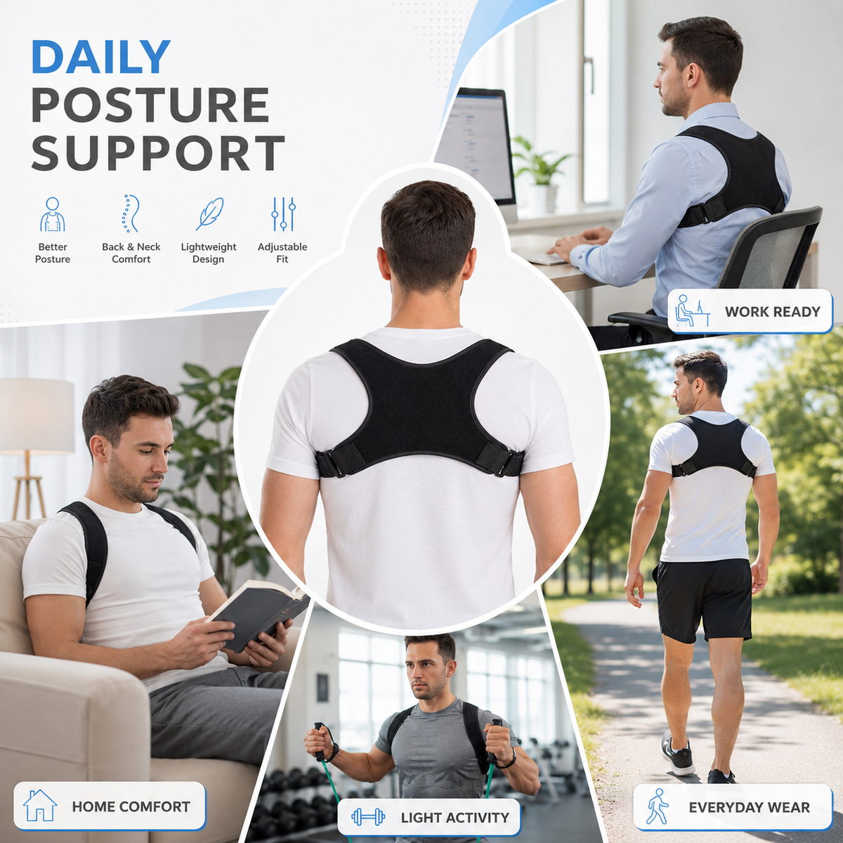 Niropi | PostuSure Adjustable Shoulder Posture Brace