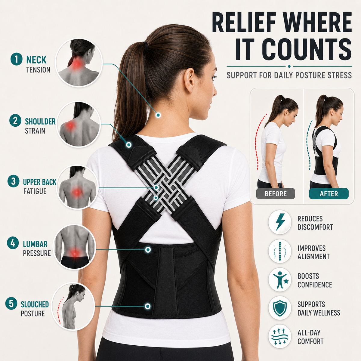 Niropi | Postuvera Adjustable Posture Support Brace