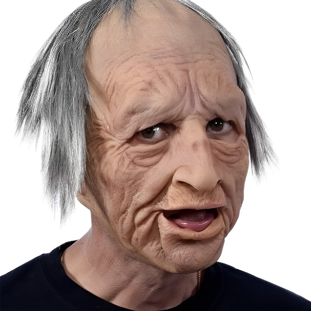 Niropi | Realistic Old Man Mask – Halloween and Cosplay Latex Mask with Movable Mouth