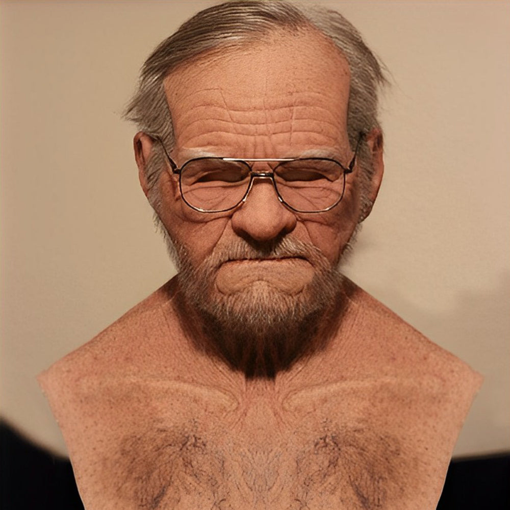 Niropi | Realistic Old Man Mask – Halloween and Cosplay Latex Mask with Movable Mouth