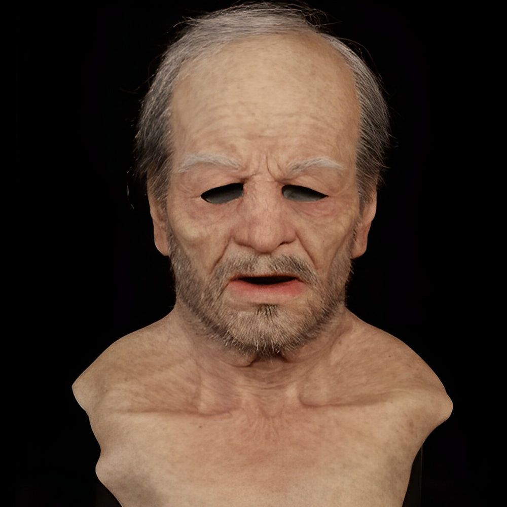 Niropi | Realistic Old Man Mask – Halloween and Cosplay Latex Mask with Movable Mouth