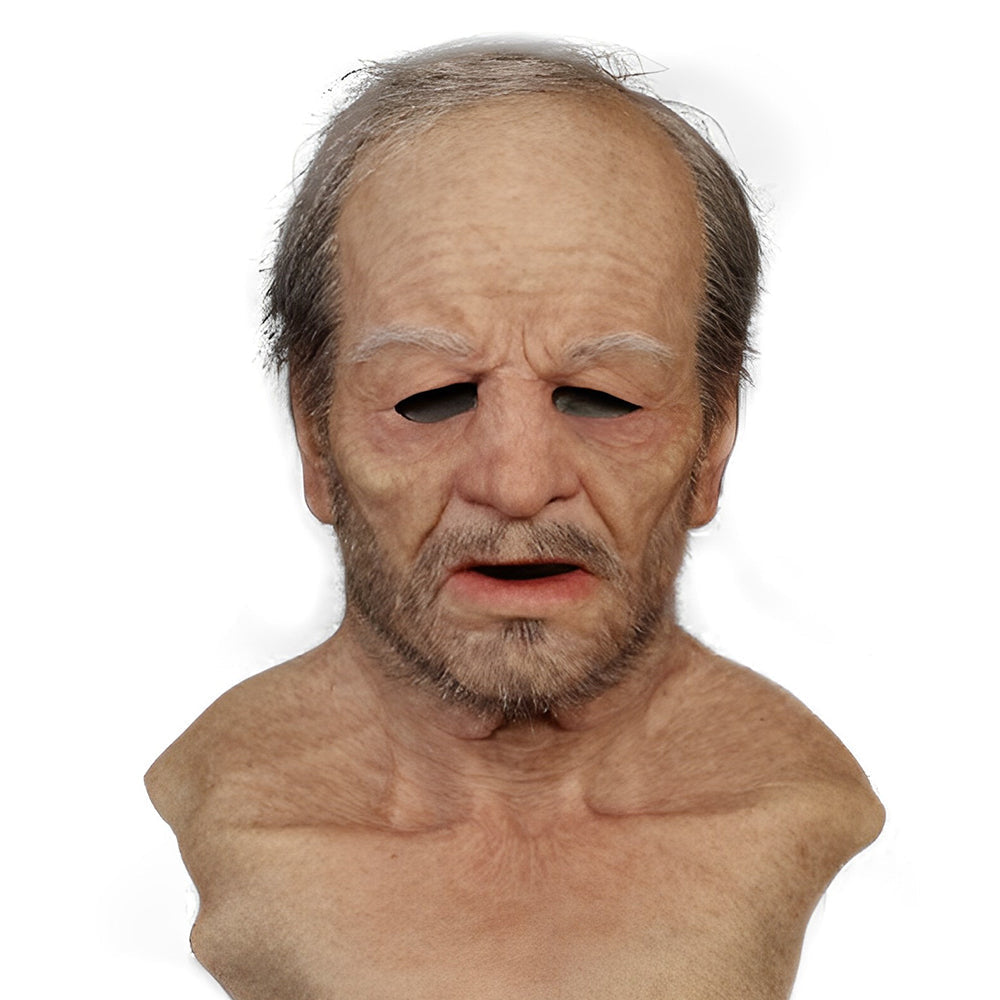 Niropi | Realistic Old Man Mask – Halloween and Cosplay Latex Mask with Movable Mouth