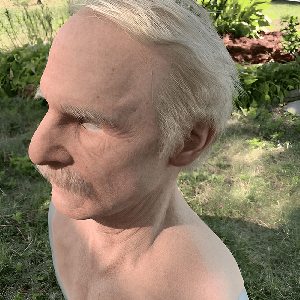 Niropi | Realistic Old Man Mask – Halloween and Cosplay Latex Mask with Movable Mouth