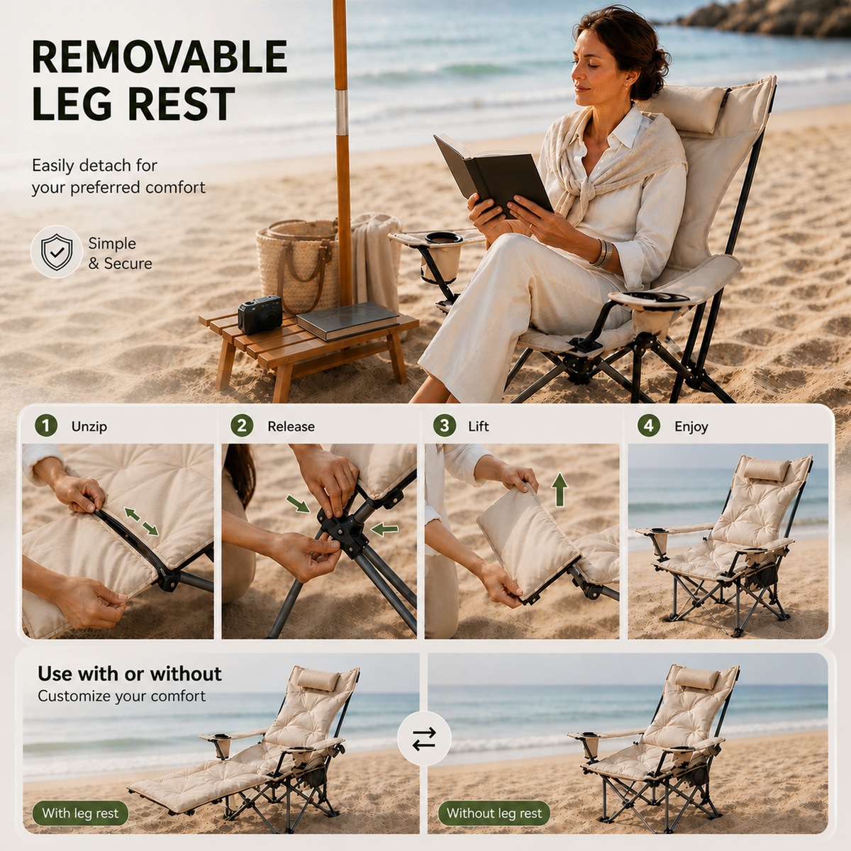 Niropi | Reclinoze Foldable Reclining Camping Chair