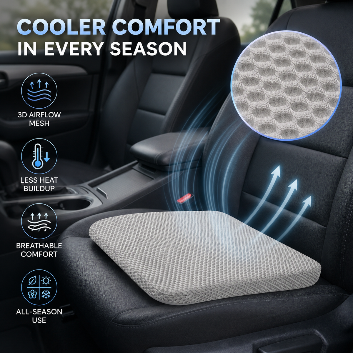 Niropi | RideLift Breathable Honeycomb Seat Cushion