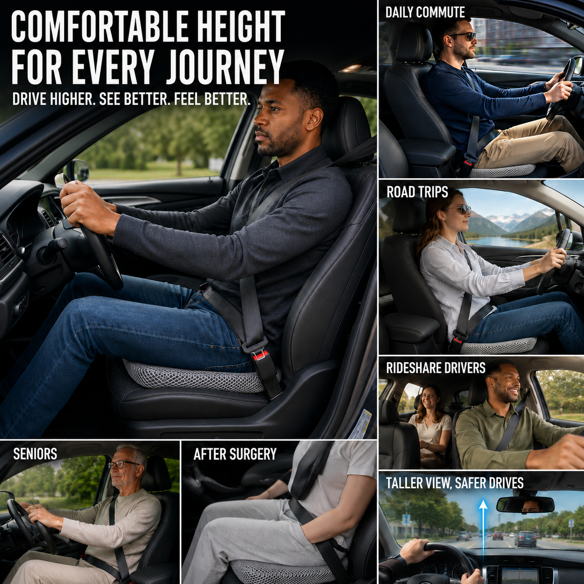 Niropi | RideLift Breathable Honeycomb Seat Cushion