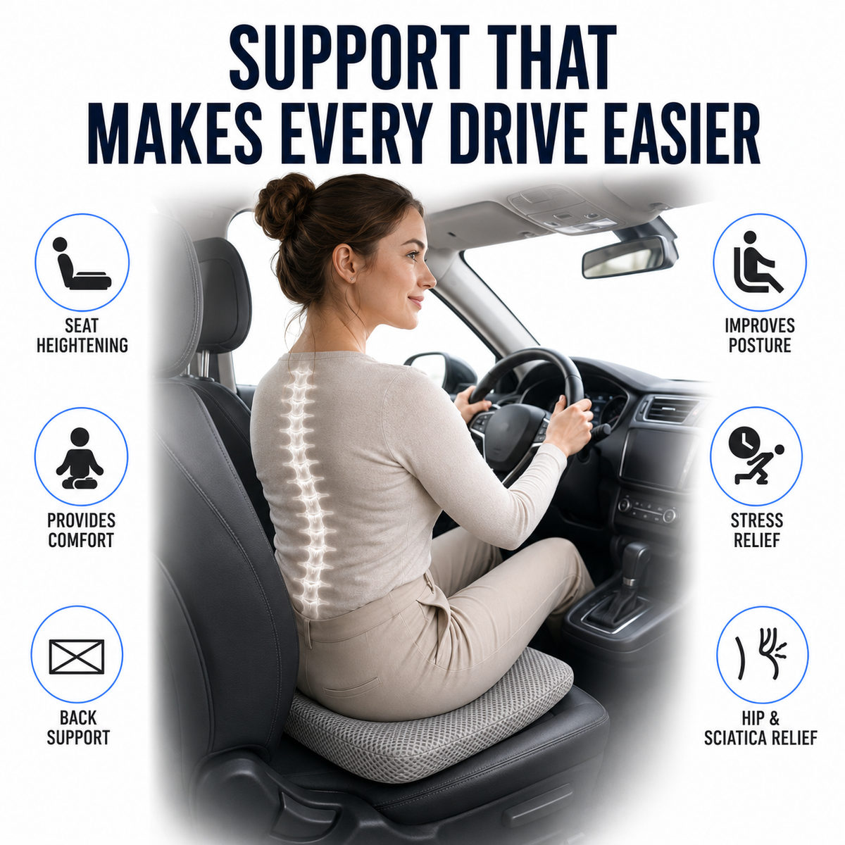 Niropi | RideLift Breathable Honeycomb Seat Cushion
