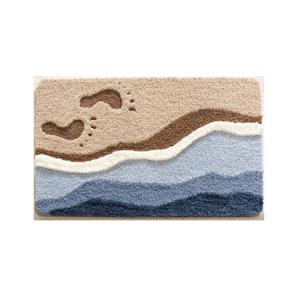 Niropi | Seaside Footprint Pattern Bath Mat