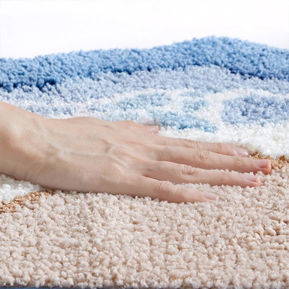 Niropi | Seaside Footprint Pattern Bath Mat