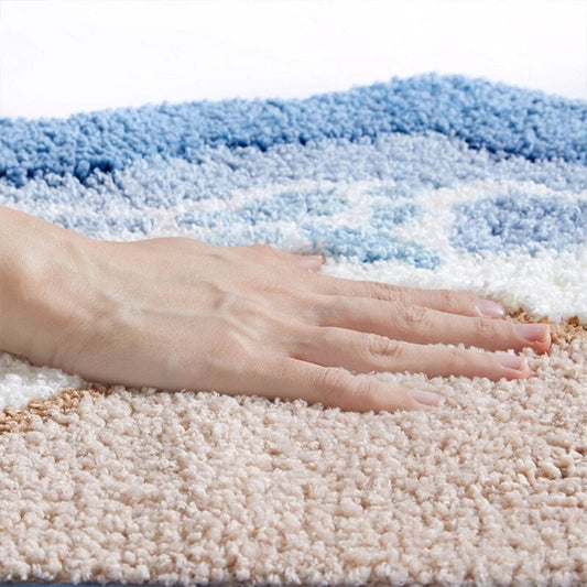Niropi | Seaside Footprint Pattern Bath Mat