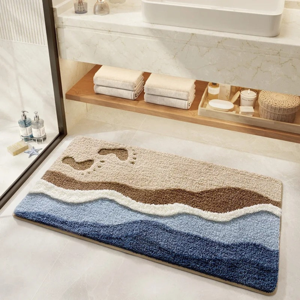 Niropi | Seaside Footprint Pattern Bath Mat
