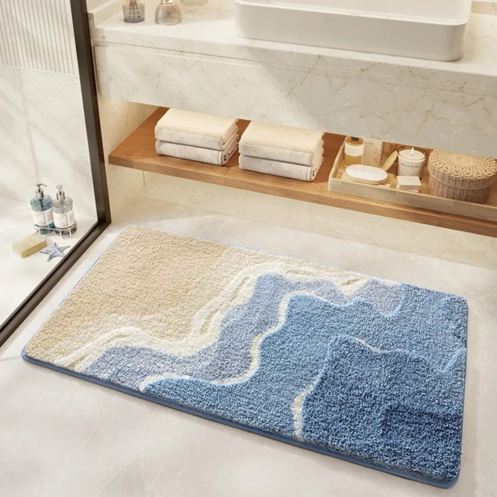 Niropi | Seaside Footprint Pattern Bath Mat
