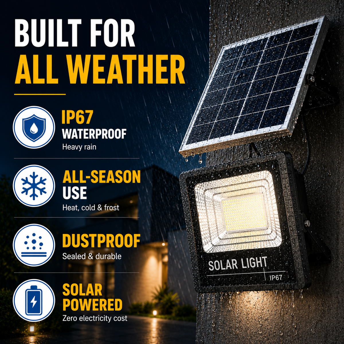 Niropi | Soluxe Solar-Powered Outdoor Flood Light With Remote