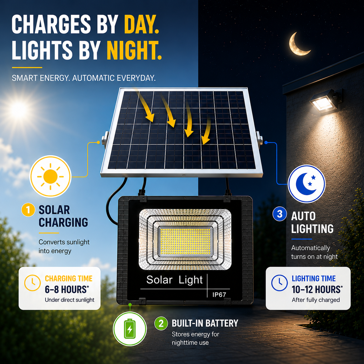 Niropi | Soluxe Solar-Powered Outdoor Flood Light With Remote