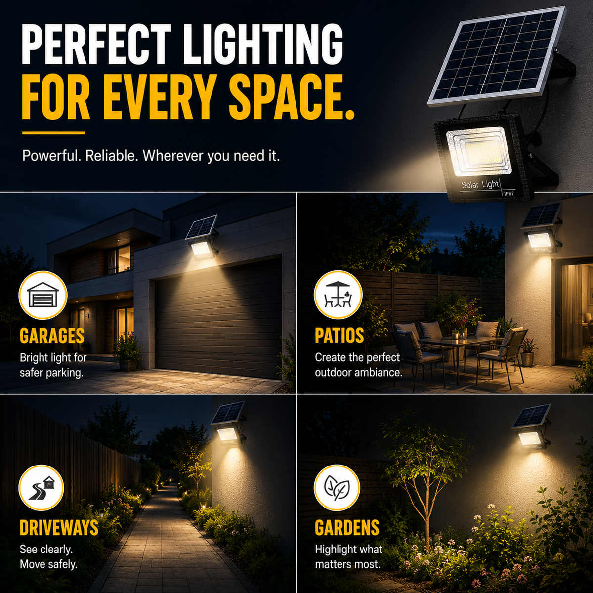 Niropi | Soluxe Solar-Powered Outdoor Flood Light With Remote