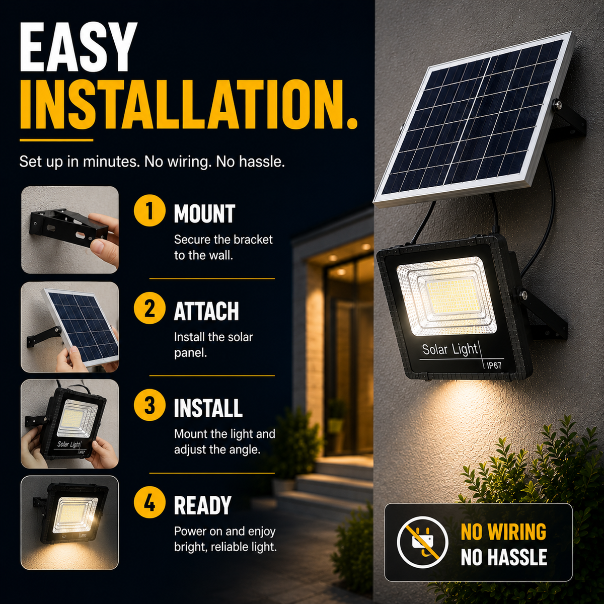 Niropi | Soluxe Solar-Powered Outdoor Flood Light With Remote