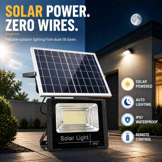 Niropi | Soluxe Solar-Powered Outdoor Flood Light With Remote