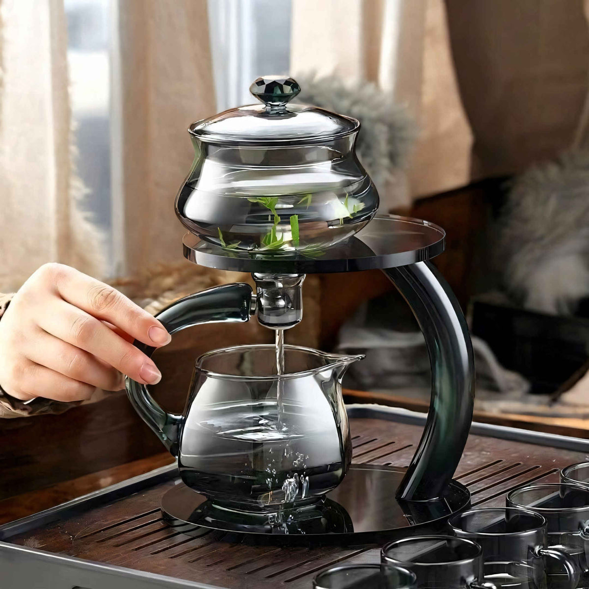 Niropi | TranquiliTea – Magnetic Glass Infuser Teapot for Enhanced Flavor & Wellness