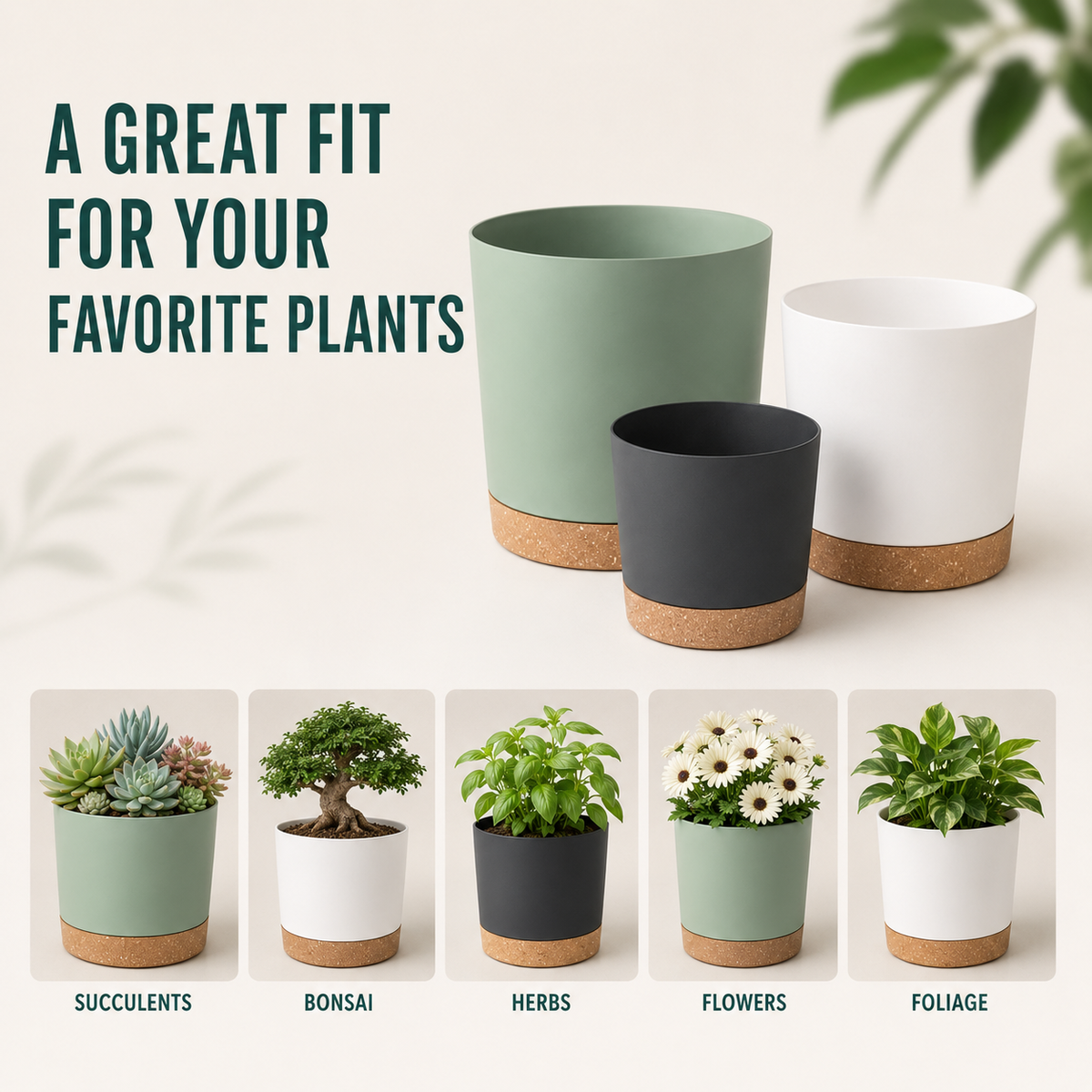 Niropi | Verdara Large Lightweight Pot With Drainage Holes