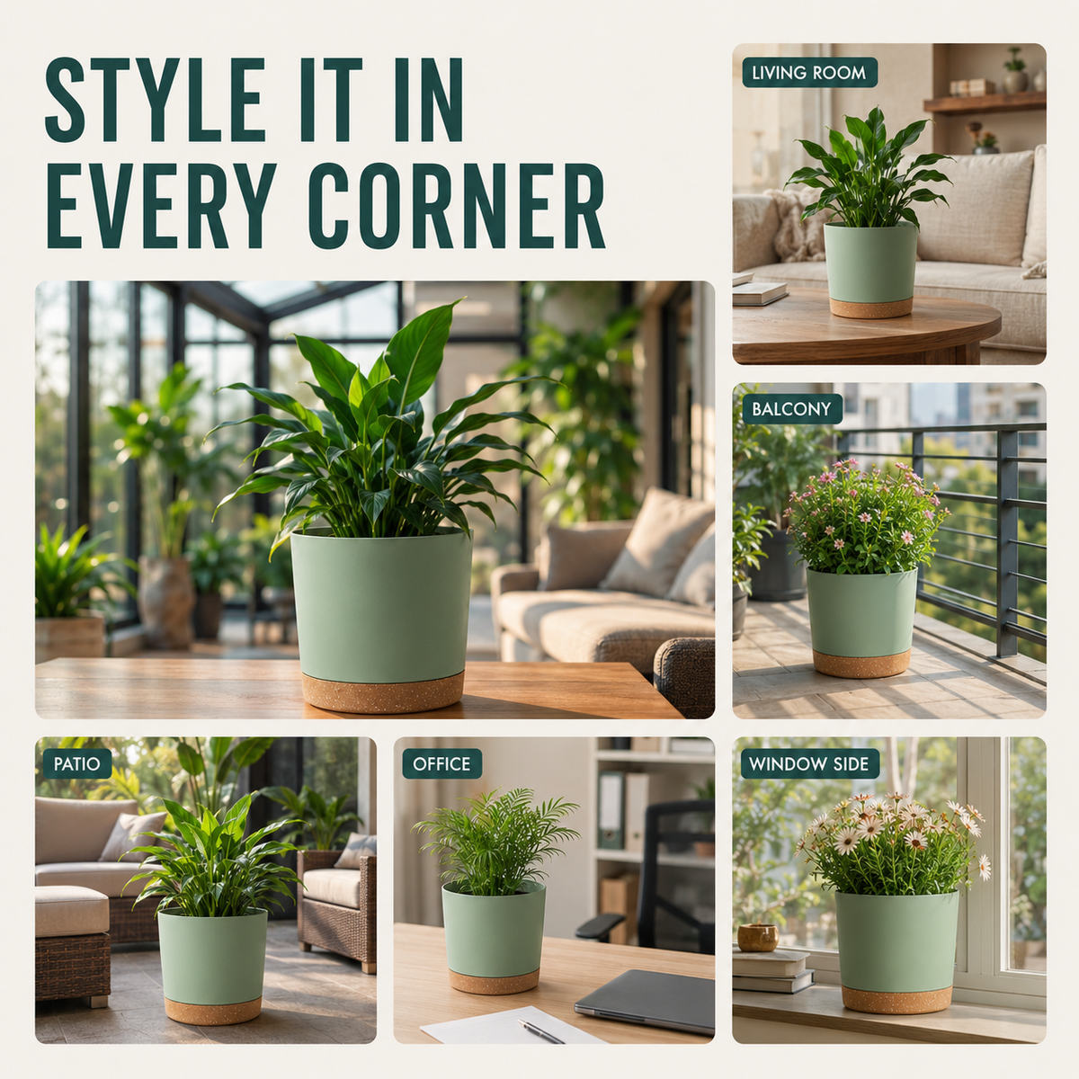 Niropi | Verdara Large Lightweight Pot With Drainage Holes