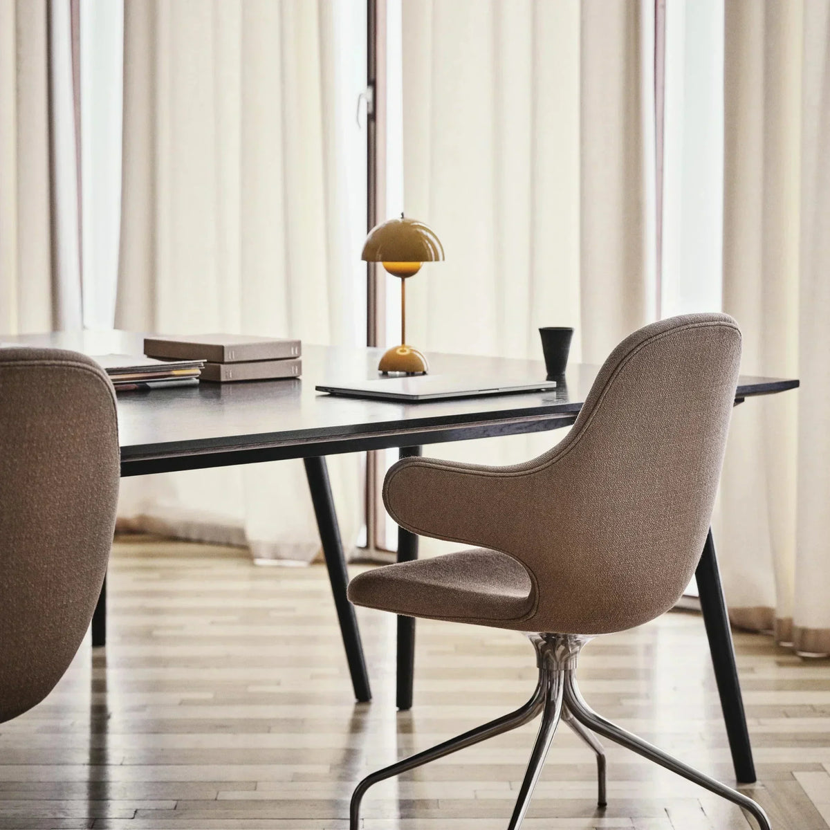 Cordless Retro LED Table Lamp with Umbrella Design