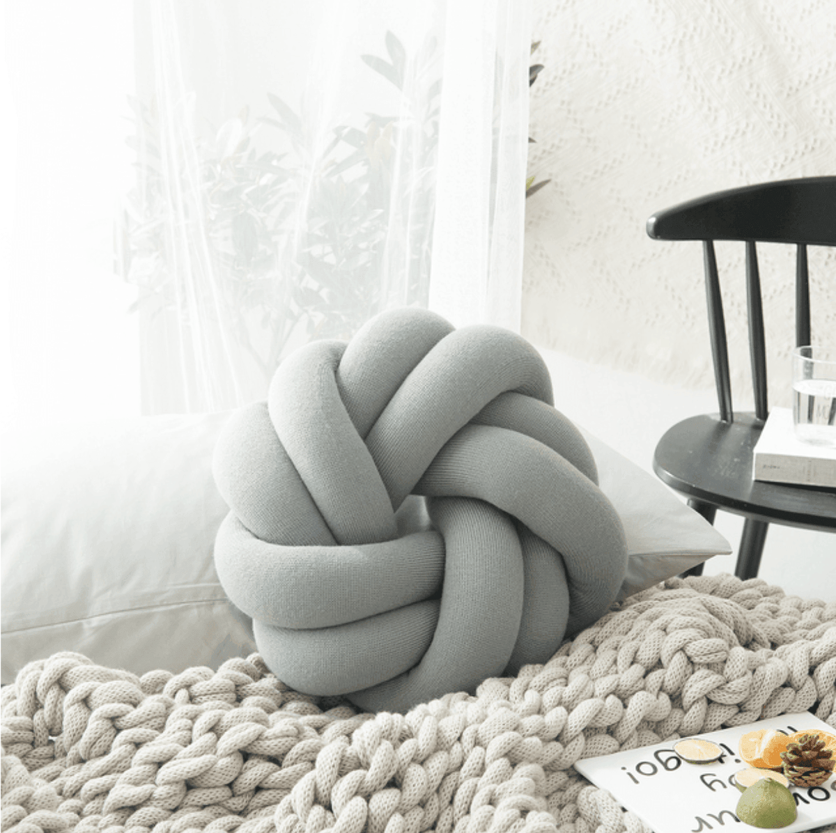 Cotton Knot Ball Pillow