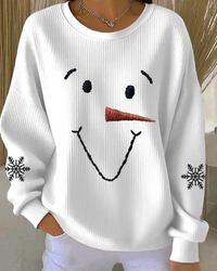 Cute Snowman Face Sweatshirt