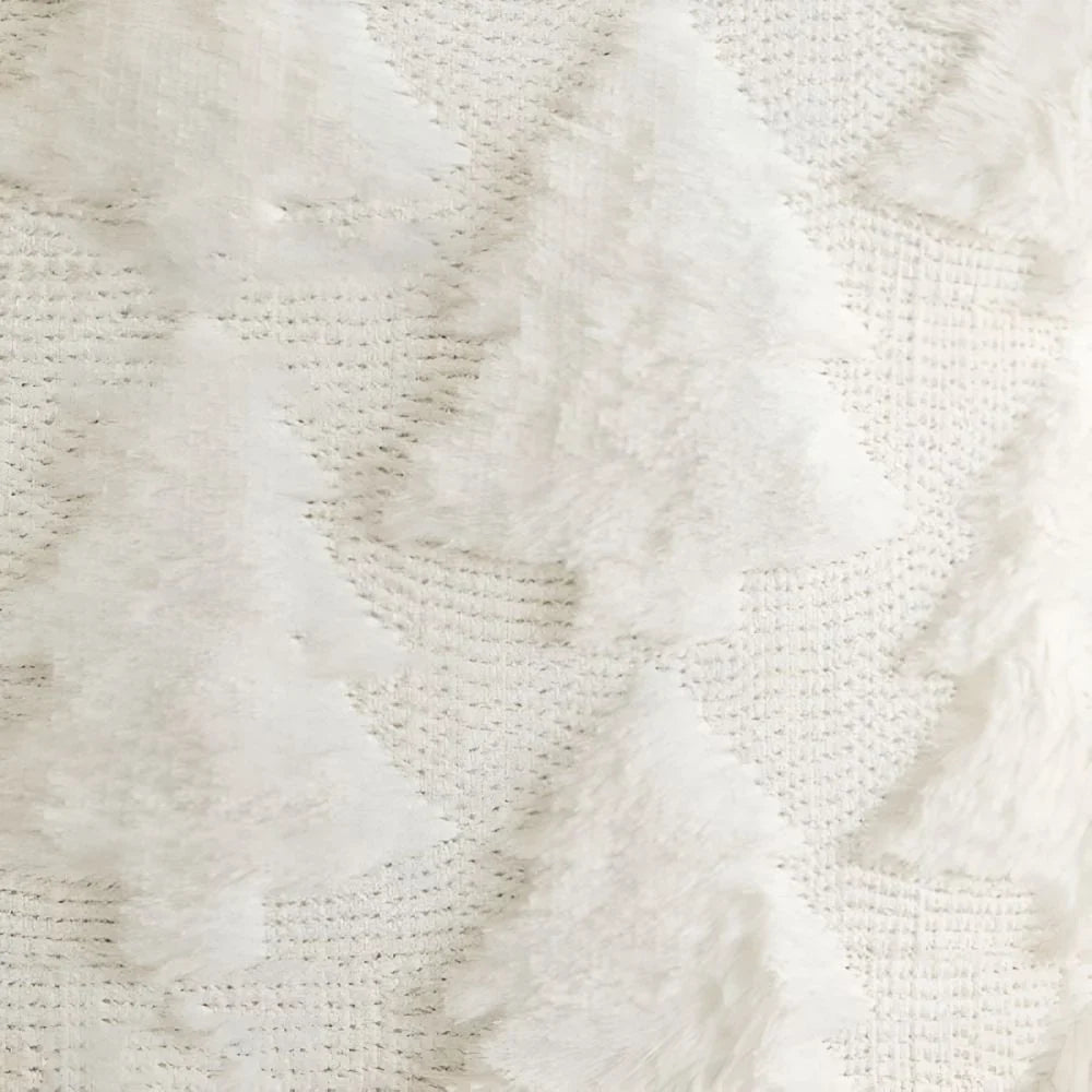 Decorative Plush Pillowcase with Textured Christmas Tree Pattern