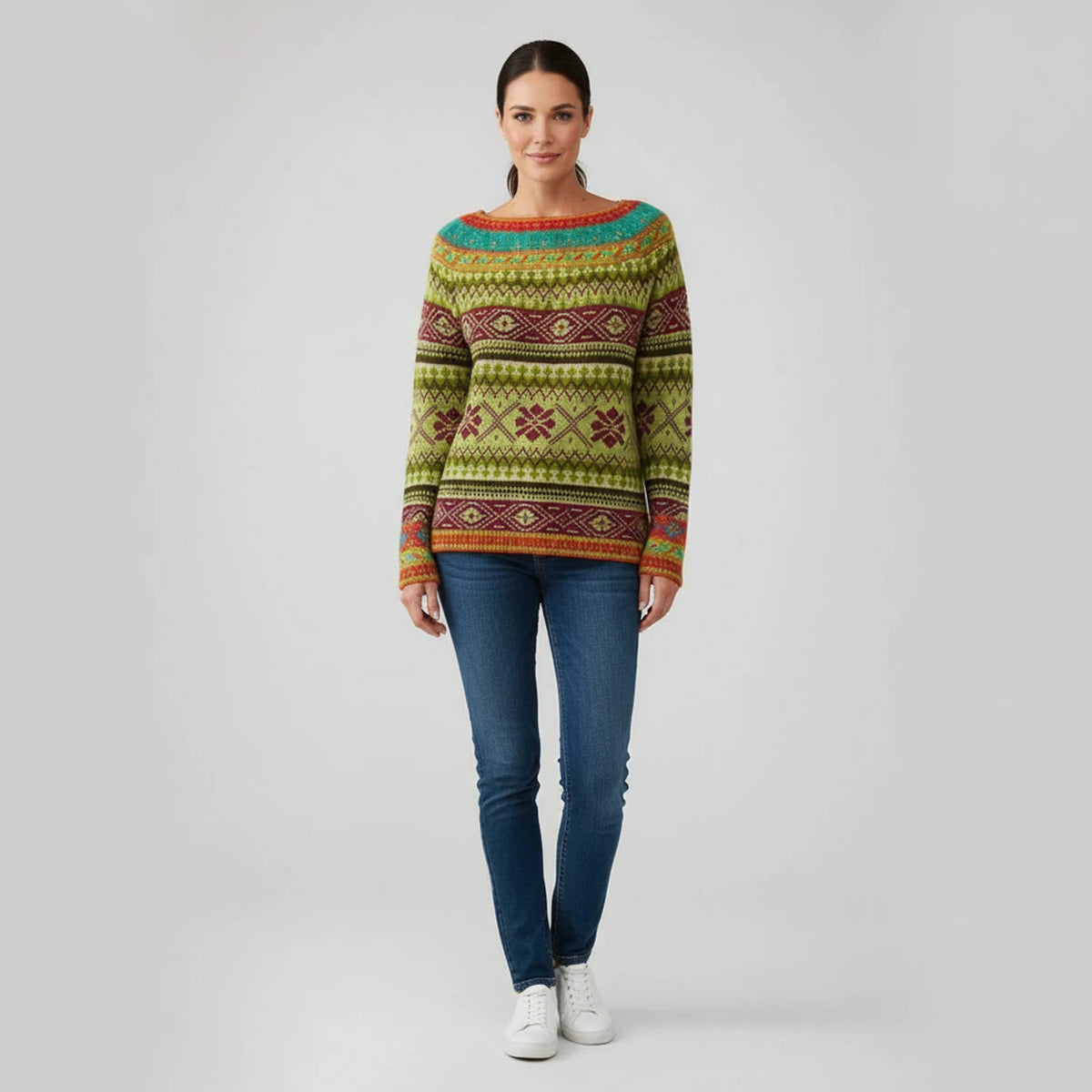 Women's Printed Crewneck Sweater